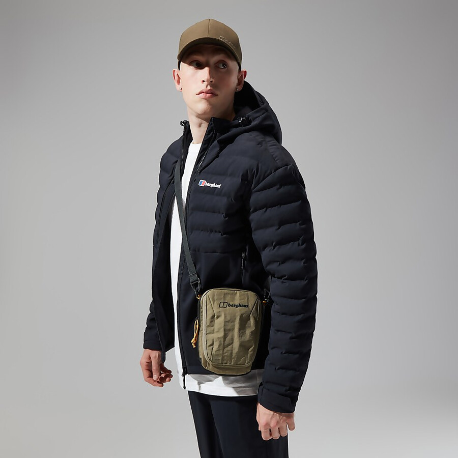 männer theran hybrid hooded jacket - schwarz berghaus
