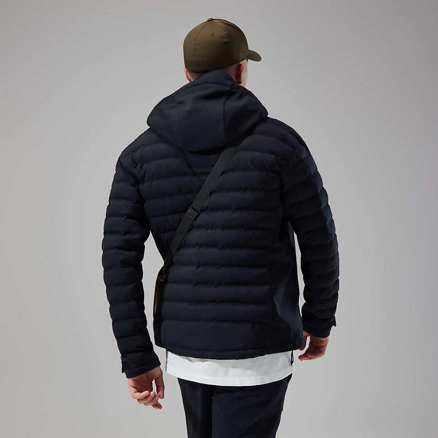 männer theran hybrid hooded jacket - schwarz berghaus