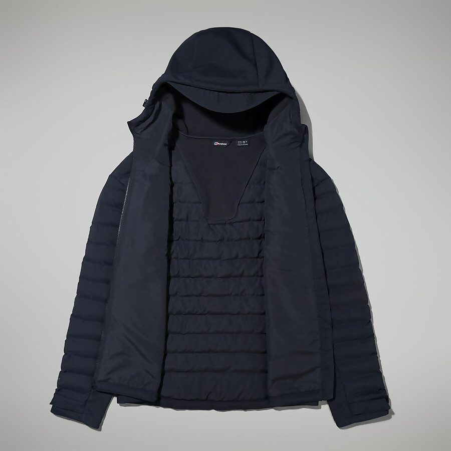 männer theran hybrid hooded jacket - schwarz berghaus