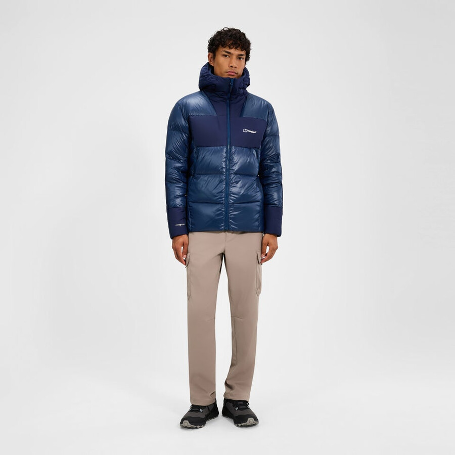 männer urb arkos reflect down insulated jacket - dark blue berghaus