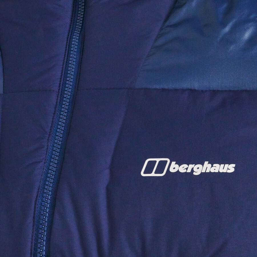 männer urb arkos reflect down insulated jacket - dark blue berghaus