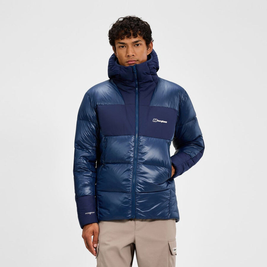 männer urb arkos reflect down insulated jacket - dark blue berghaus
