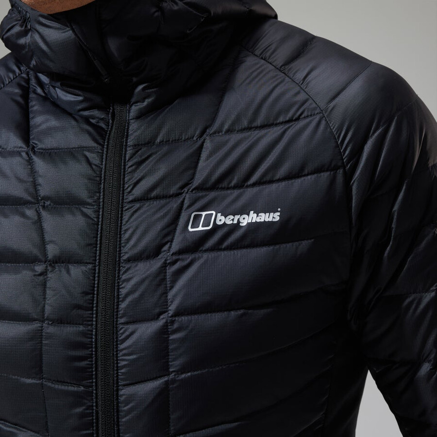 men s tephra 2.0 hooded insulated jacket - black die berghaus