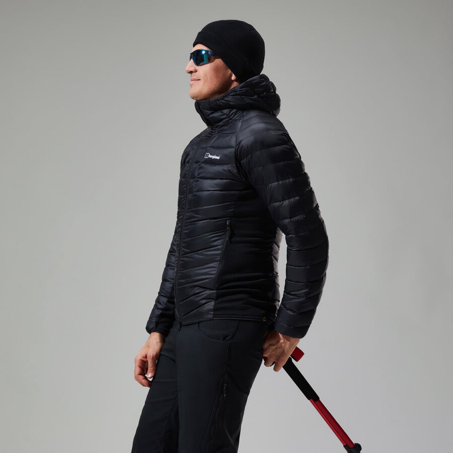 men s tephra 2.0 hooded insulated jacket - black die berghaus