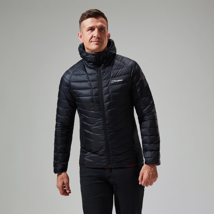 men s tephra 2.0 hooded insulated jacket - black die berghaus
