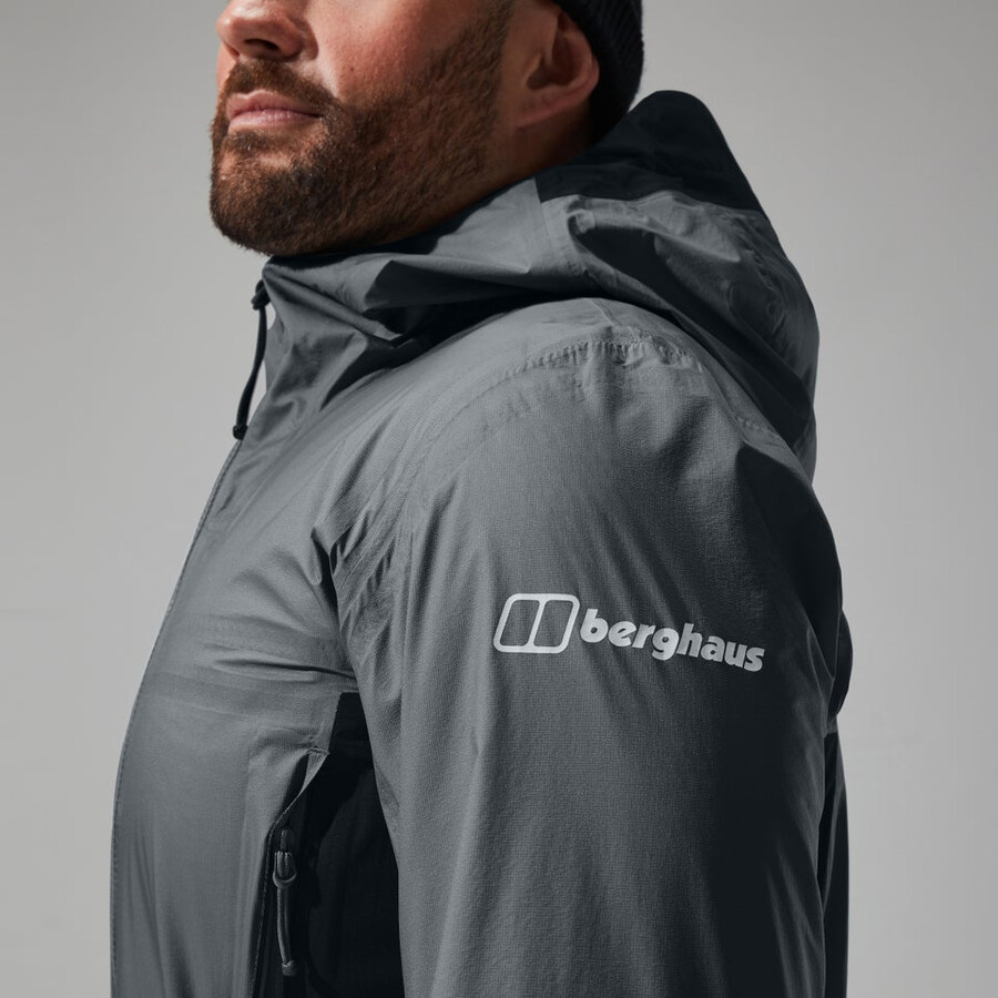 men s mtn guide hyper-alpha-jacke - grauschwarz berghaus