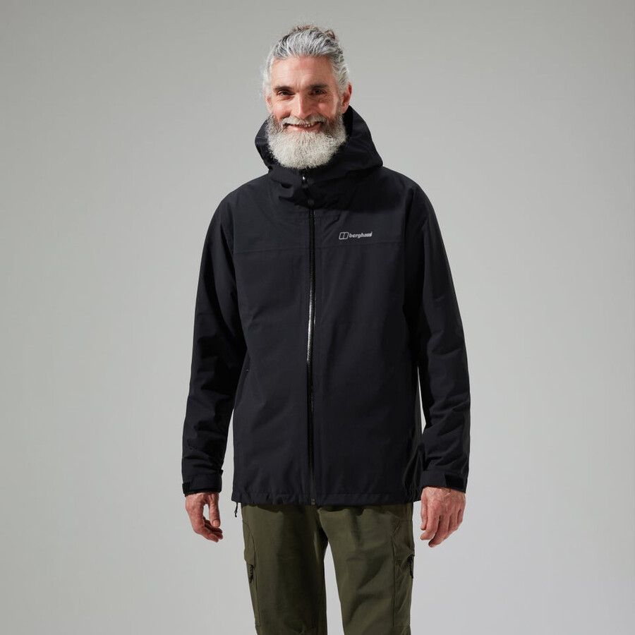 männer arnaby mit kapuze wasserdichte jacke schwarz berghaus