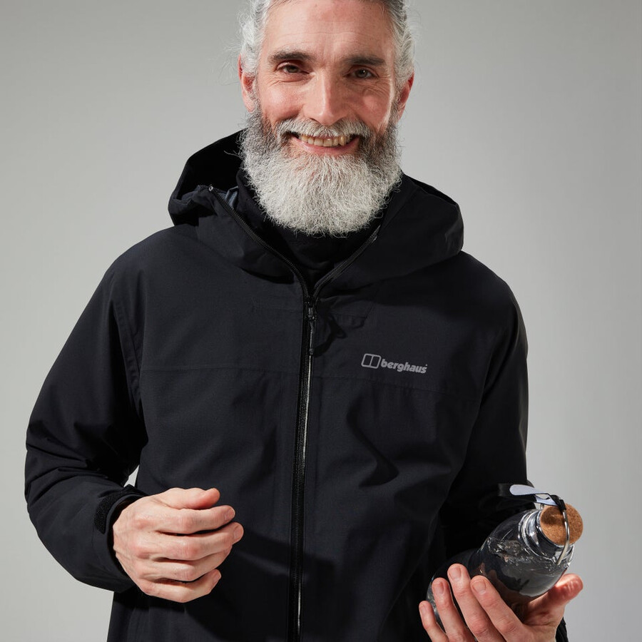männer arnaby mit kapuze wasserdichte jacke schwarz berghaus