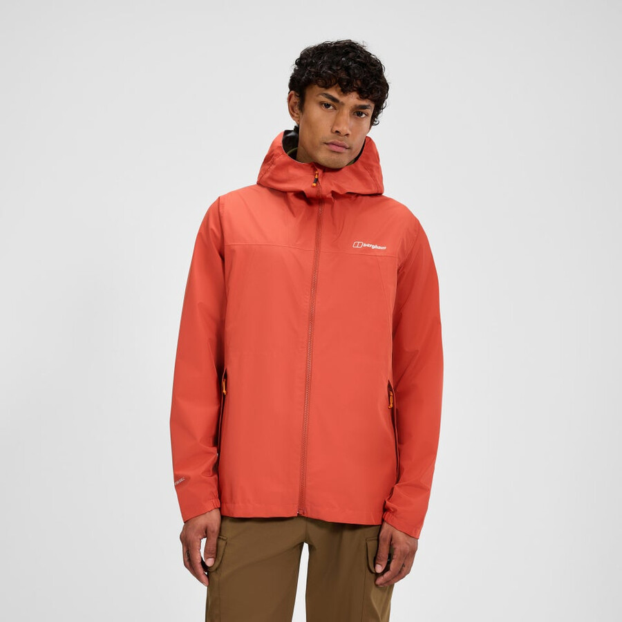 men s deluge pro 3.0-wasserdichte jacke - orange berghaus