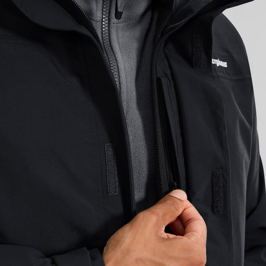 männer bergsteiger 2.0 gemini gore-tex wasserdichte 3in1 jacke - black die berghaus