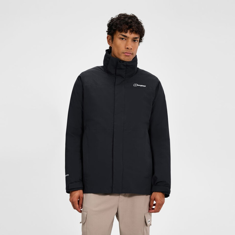 männer bergsteiger 2.0 gemini gore-tex wasserdichte 3in1 jacke - black die berghaus