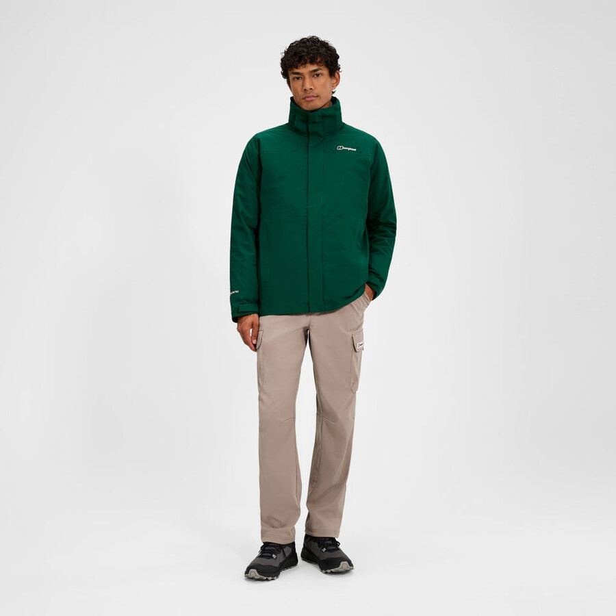 männer bergsteiger 2.0 gemini gore-tex wasserdichte 3in1-jacke - grün berghaus
