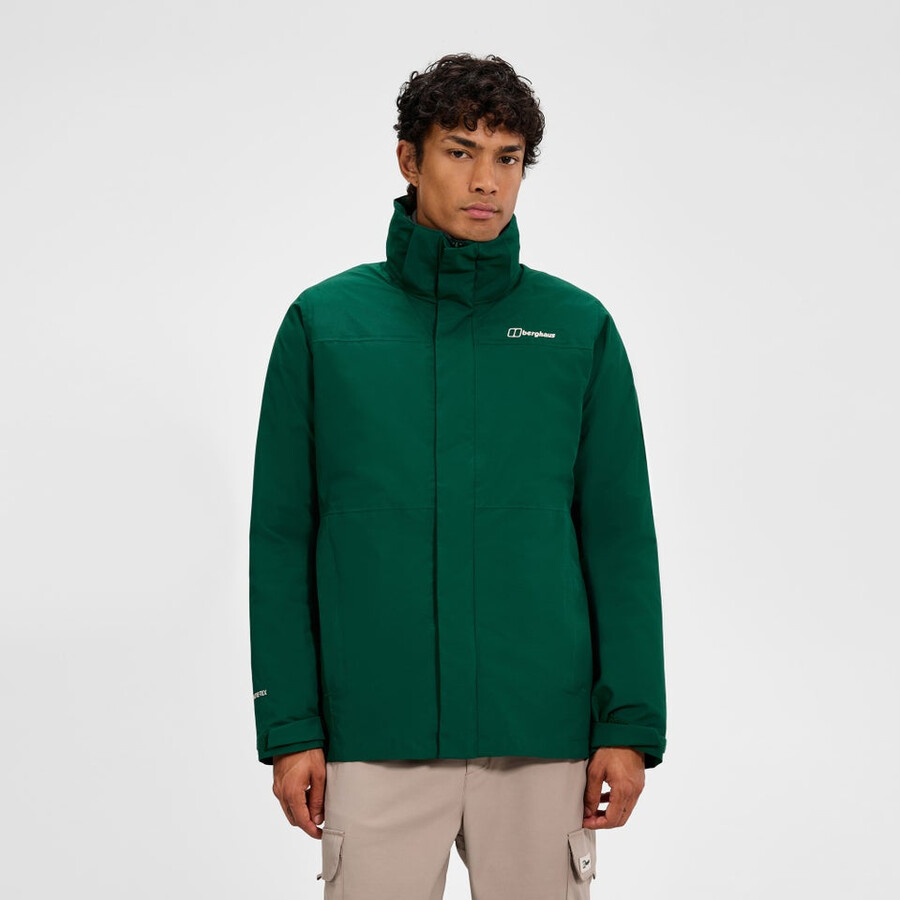 männer bergsteiger 2.0 gemini gore-tex wasserdichte 3in1-jacke - grün berghaus
