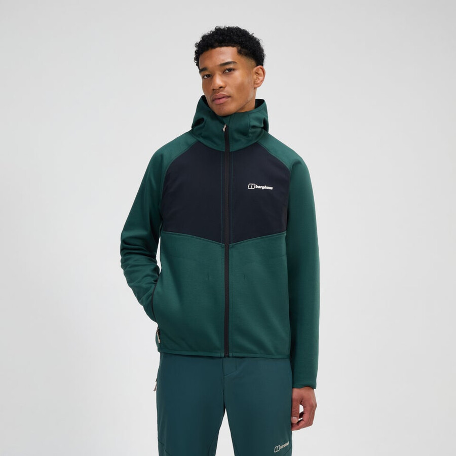 männer trawden hybrid jacket - greenblack die berghaus