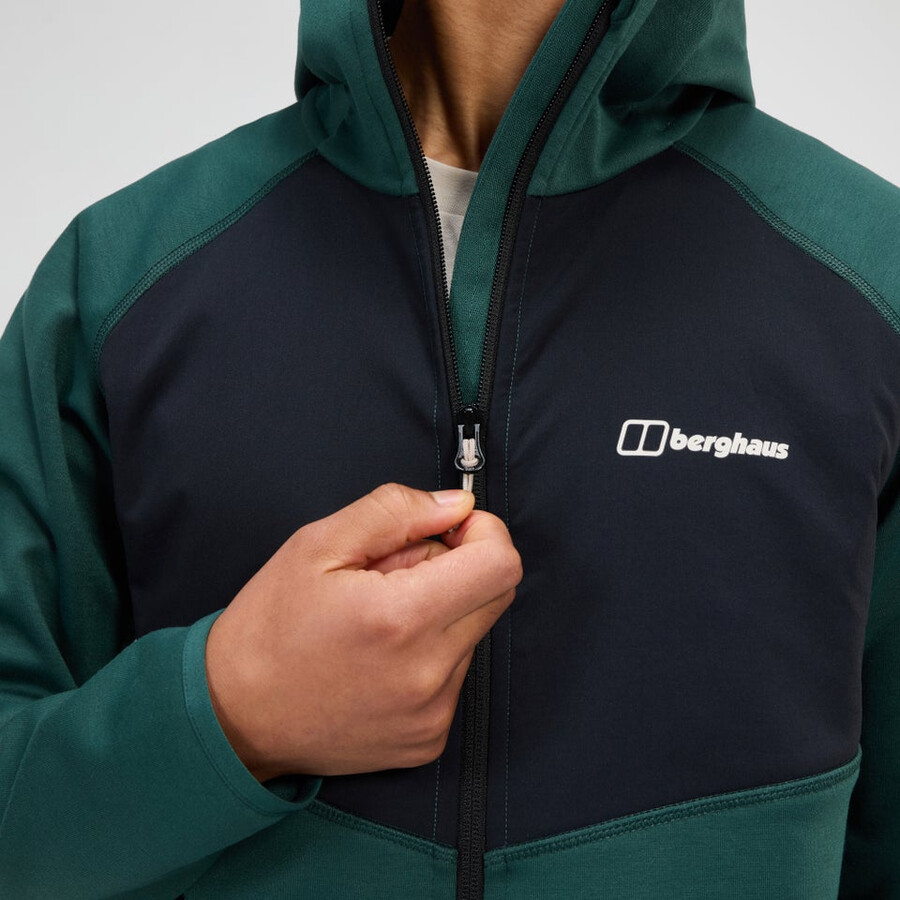 männer trawden hybrid jacket - greenblack die berghaus