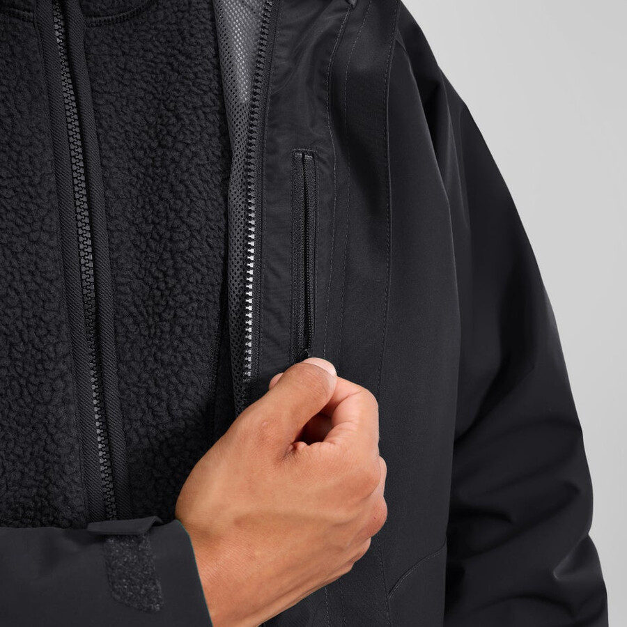 männer durchstreifen interaktive jacke - schwarz berghaus