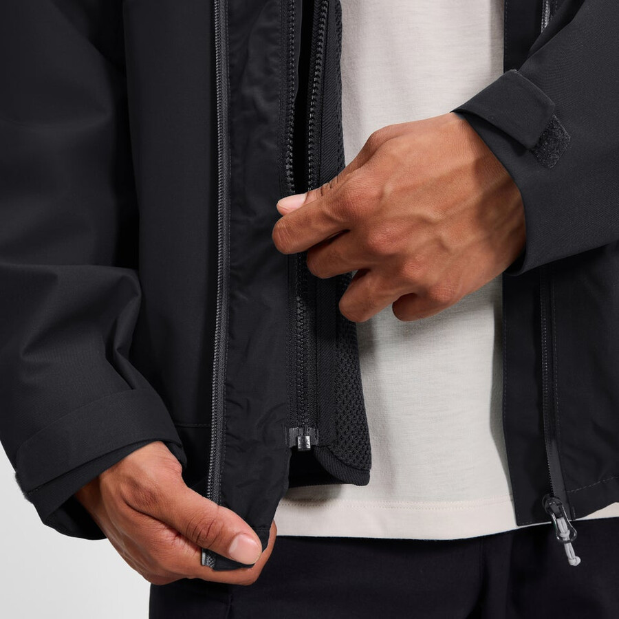männer durchstreifen interaktive jacke - schwarz berghaus