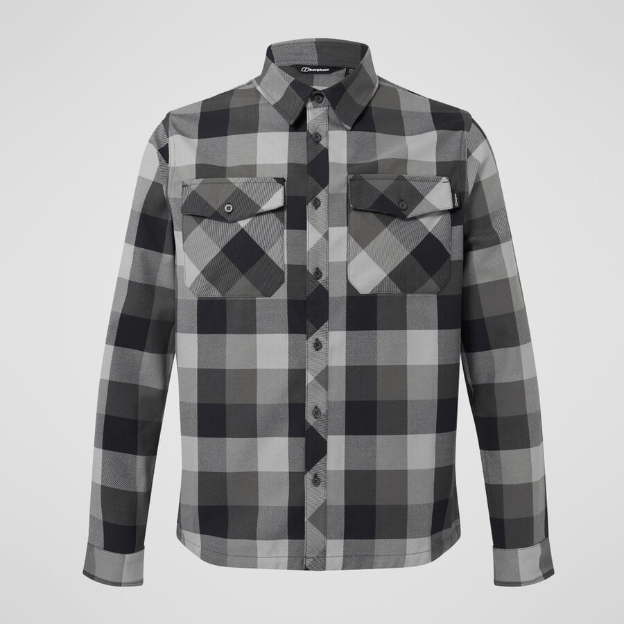 männer snarford shirt - greyblack die berghaus