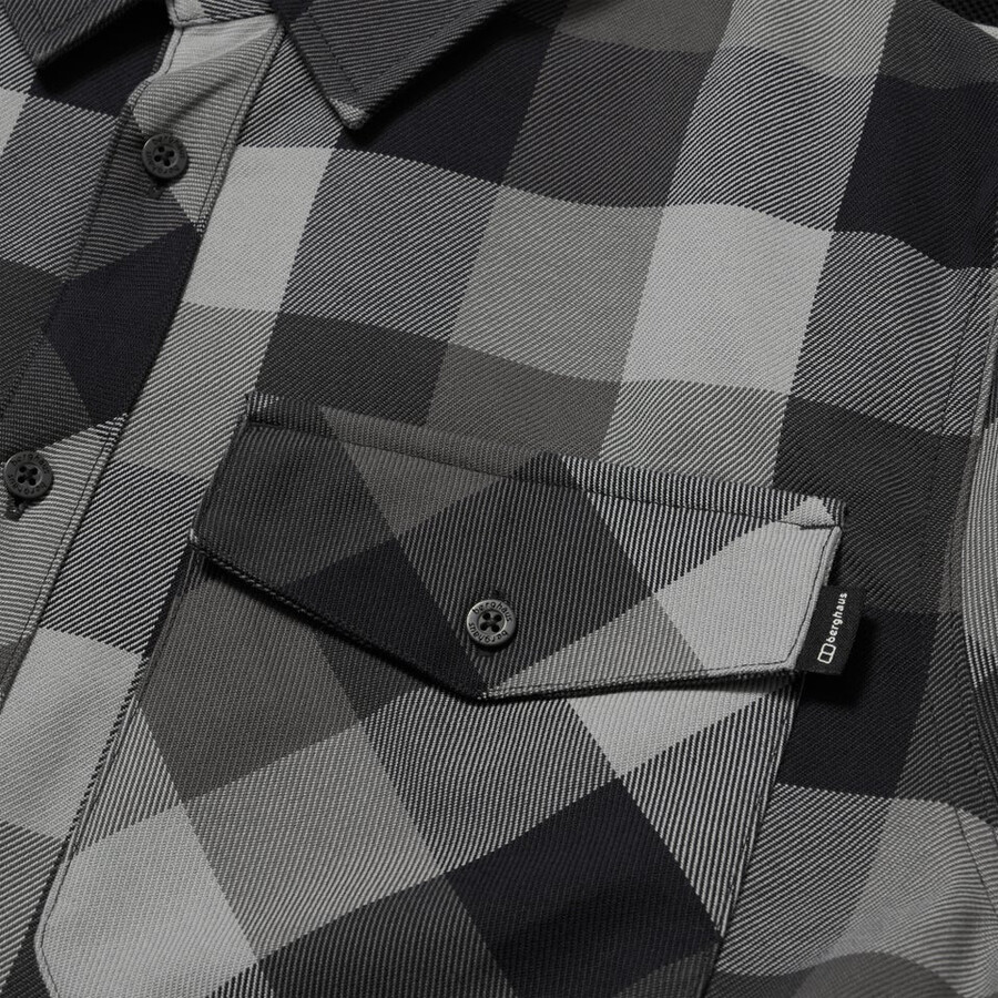männer snarford shirt - greyblack die berghaus