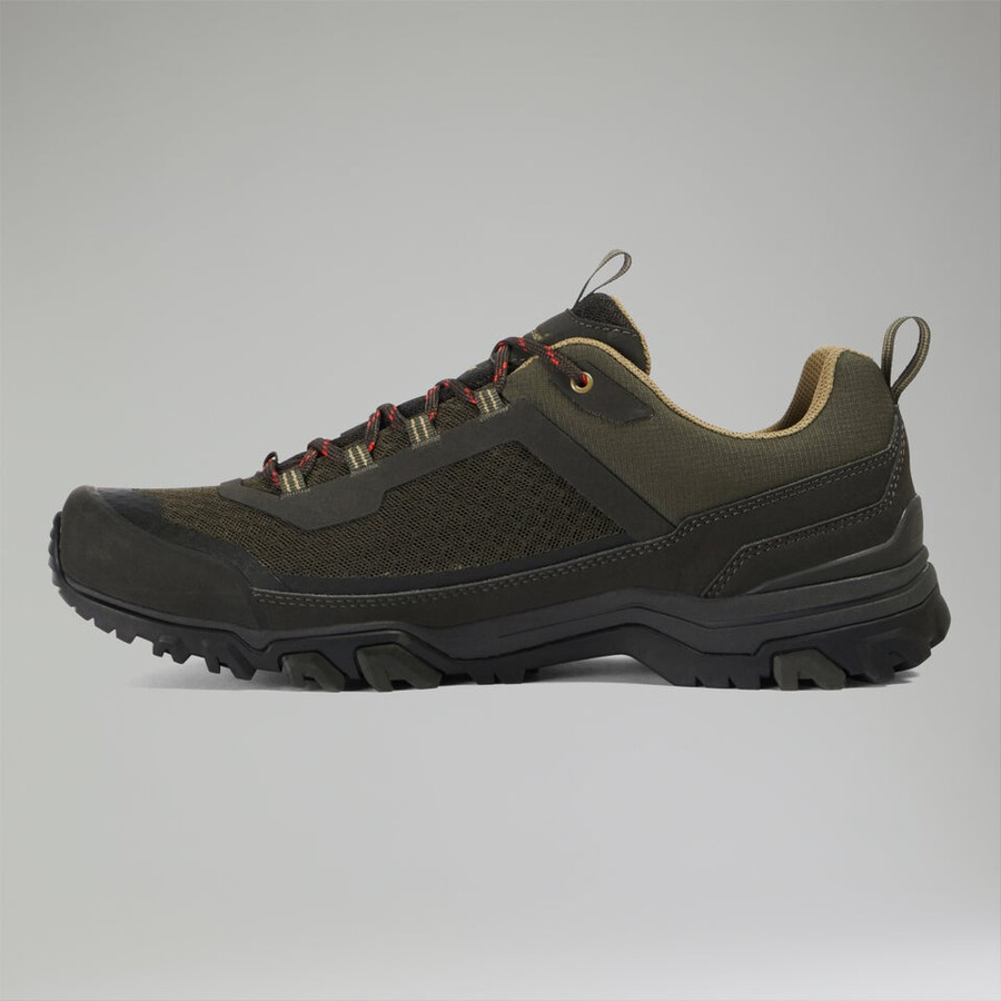 männer s ground attack active gore-tex schuh - browndark green berghaus