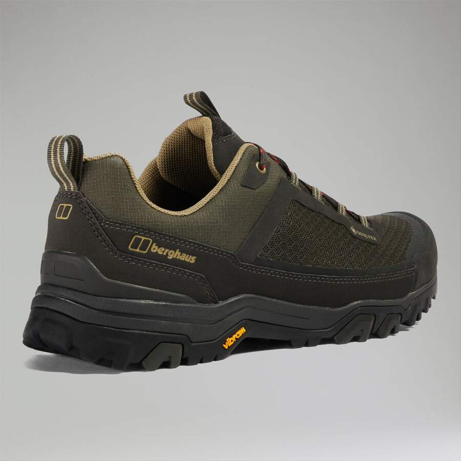 männer s ground attack active gore-tex schuh - browndark green berghaus
