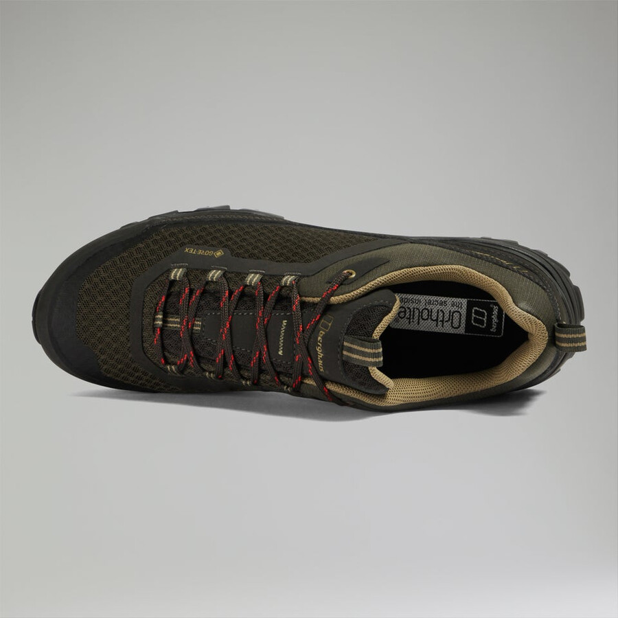 männer s ground attack active gore-tex schuh - browndark green berghaus