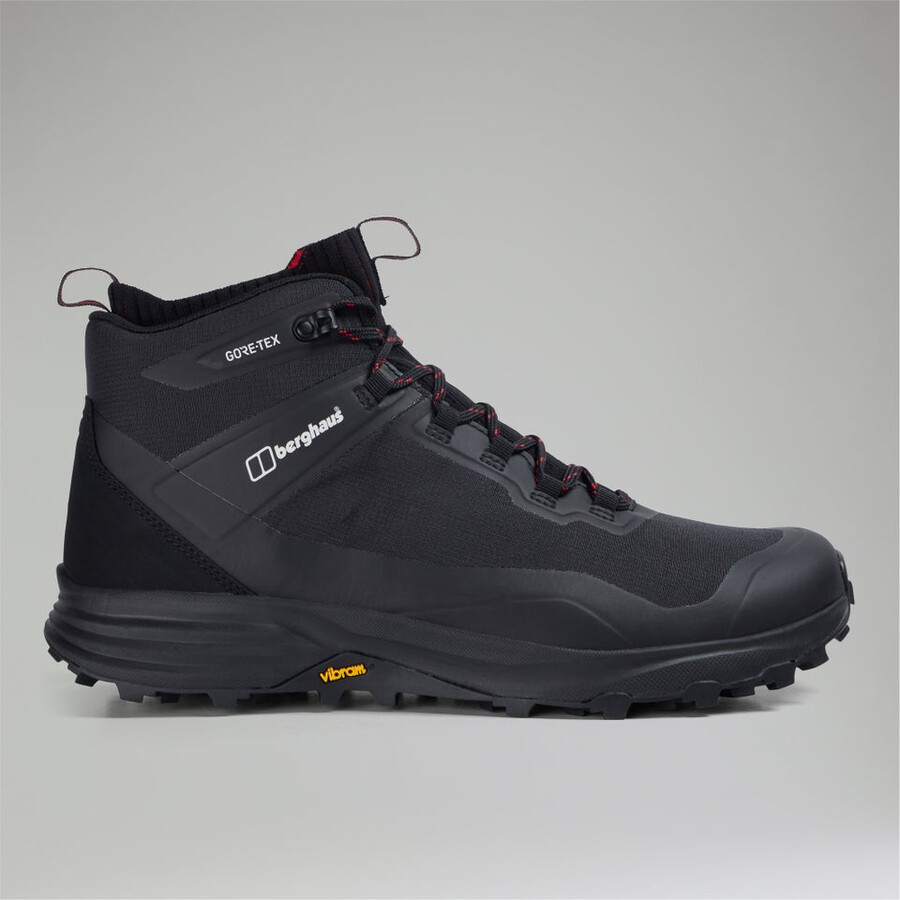 männer vc22 mid 2.0 wasserdichte gore-tex schuh - blackred berghaus
