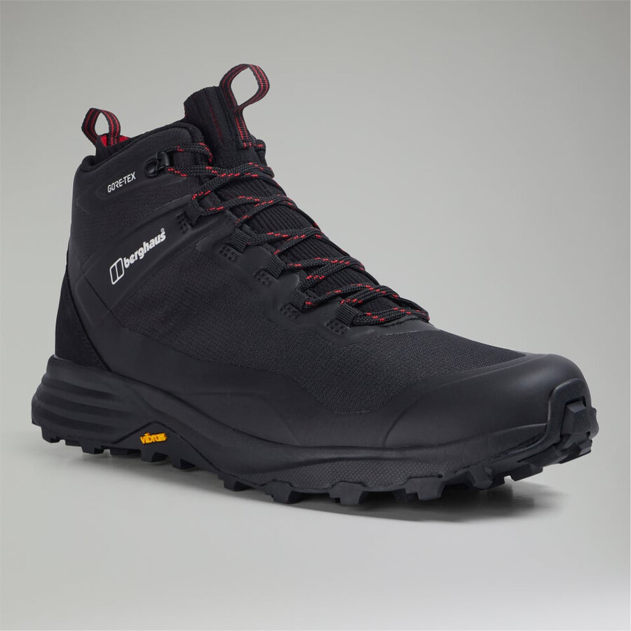 männer vc22 mid 2.0 wasserdichte gore-tex schuh - blackred berghaus