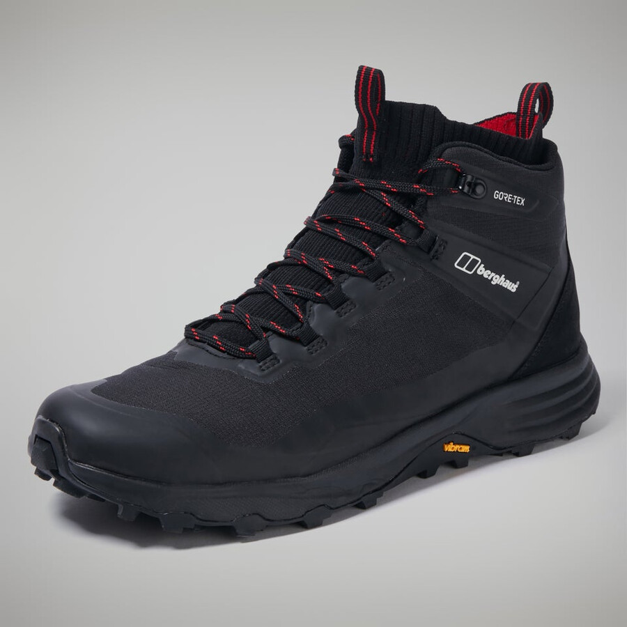 männer vc22 mid 2.0 wasserdichte gore-tex schuh - blackred berghaus