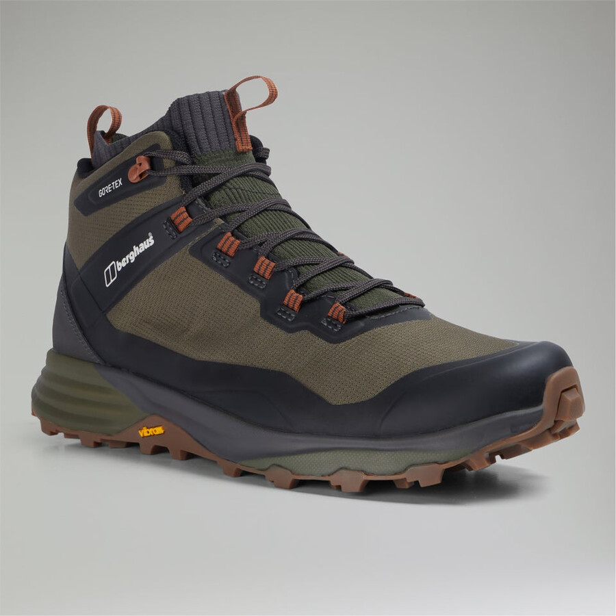 männer vc22 mid 2.0 gore-tex wasserdichter schuh - braungrün berghaus