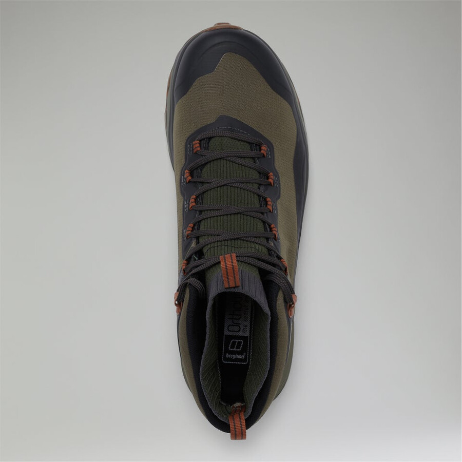 männer vc22 mid 2.0 gore-tex wasserdichter schuh - braungrün berghaus