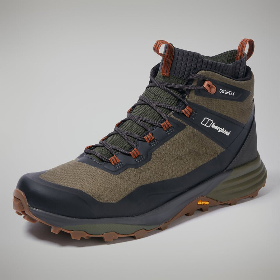 männer vc22 mid 2.0 gore-tex wasserdichter schuh - braungrün berghaus