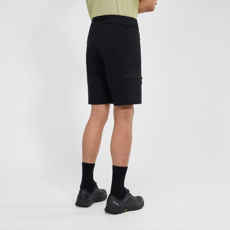 männer-wanderung-air stretch short - black die berghaus