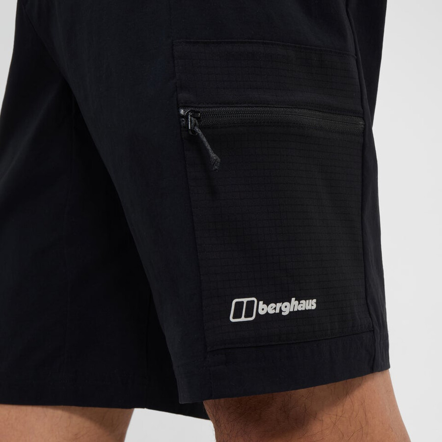 männer-wanderung-air stretch short - black die berghaus