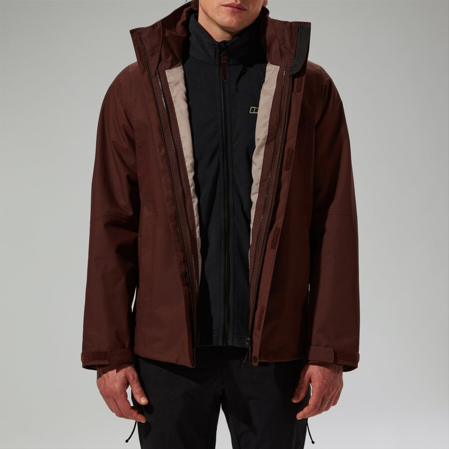 men s rg alpha 2.0 gemini wasserdichte 3in1-jacke - braun berghaus