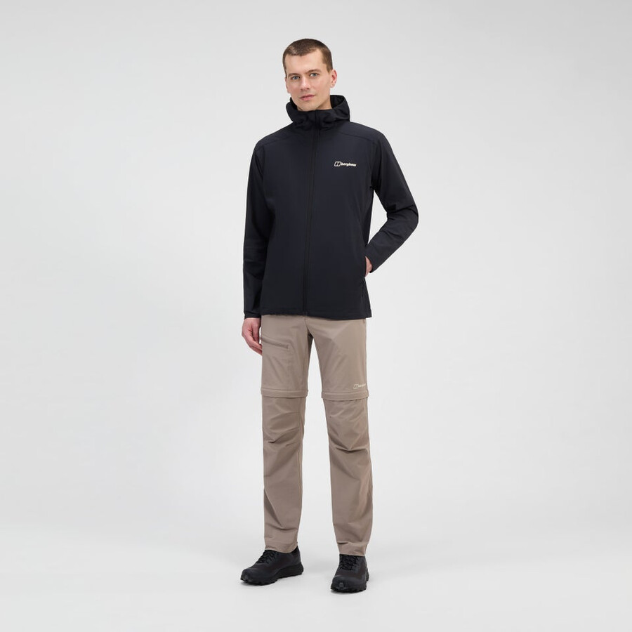 männer s ridge-roamer lite softshell jacke - schwarz berghaus