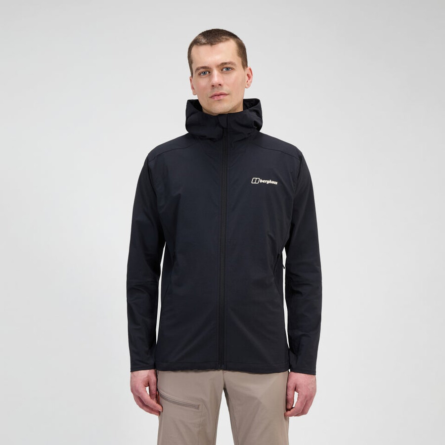 männer s ridge-roamer lite softshell jacke - schwarz berghaus