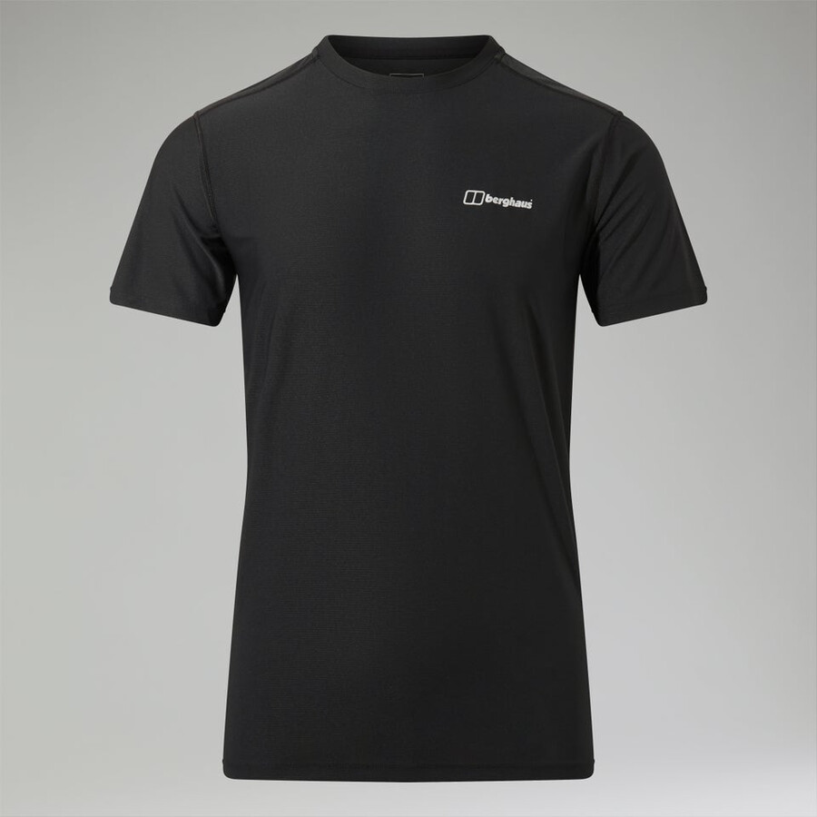 herren 247 tech tee super stretch-crew - black die berghaus