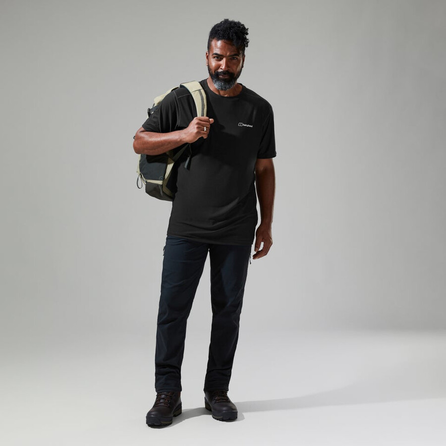 herren 247 tech tee super stretch-crew - black die berghaus