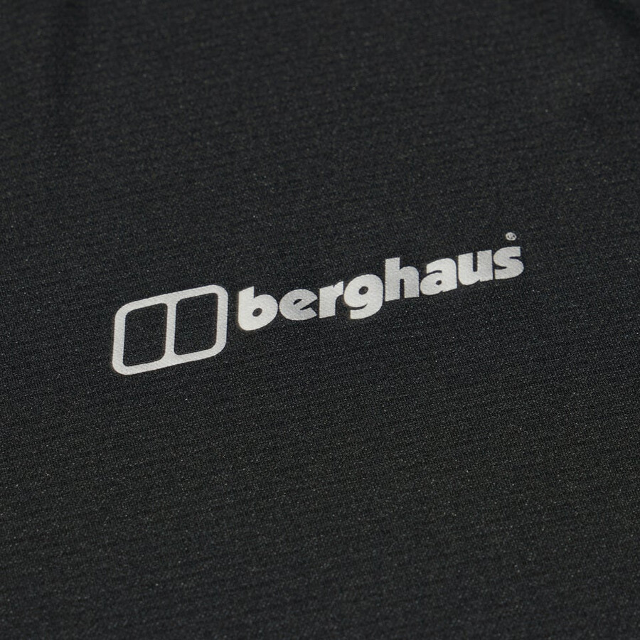 herren 247 tech tee super stretch-crew - black die berghaus