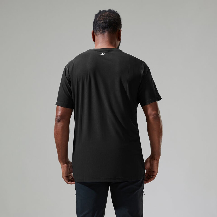 herren 247 tech tee super stretch-crew - black die berghaus