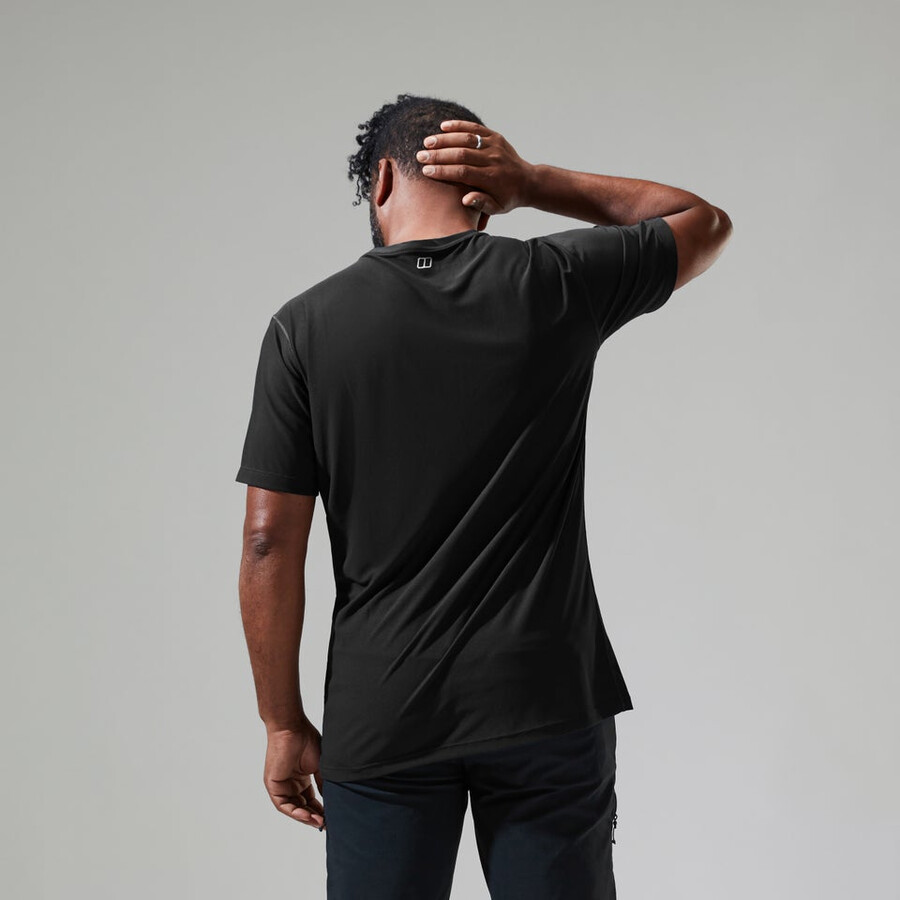 herren 247 tech tee super stretch-crew - black die berghaus