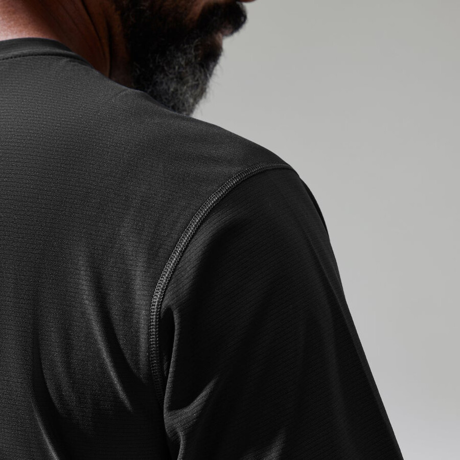 herren 247 tech tee super stretch-crew - black die berghaus