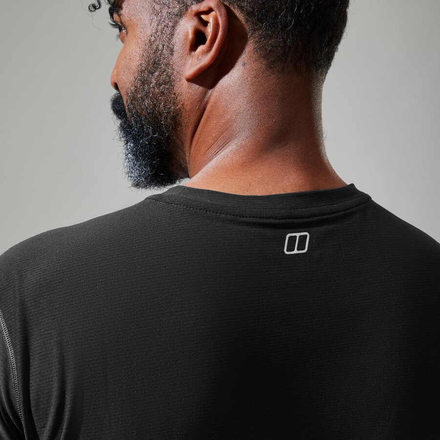 herren 247 tech tee super stretch-crew - black die berghaus