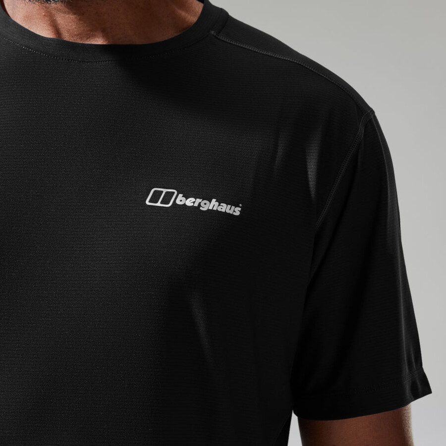 herren 247 tech tee super stretch-crew - black die berghaus
