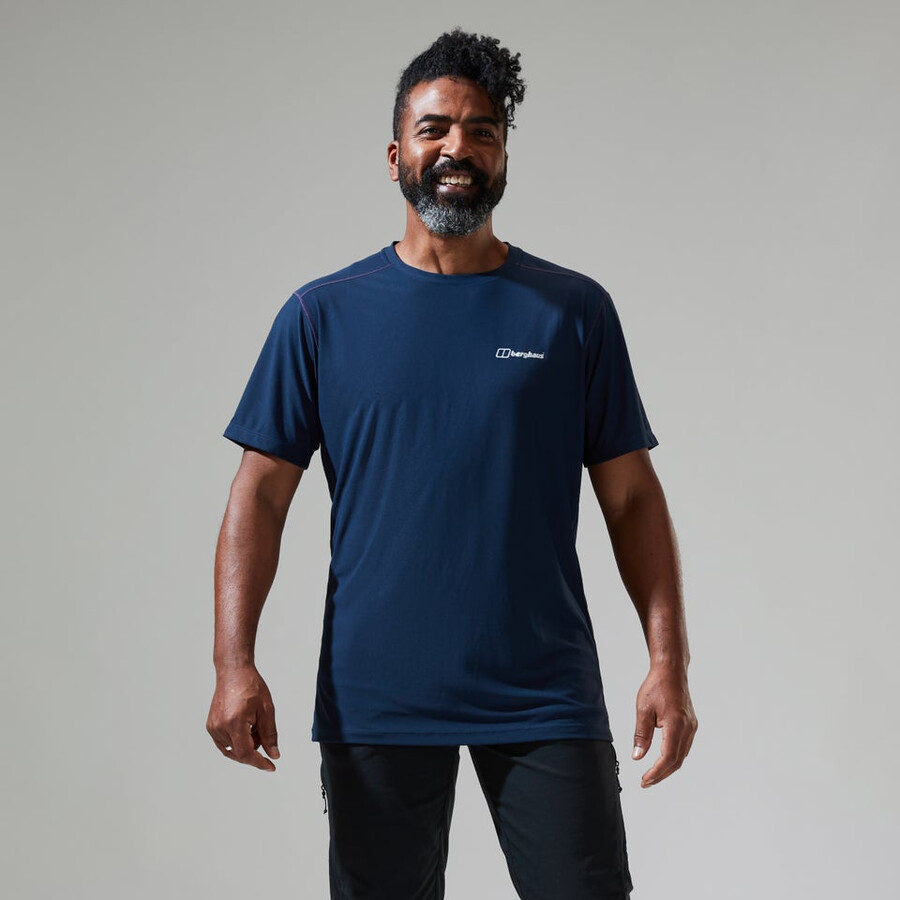 herren 247 tech tee super stretch crew - dark blue berghaus