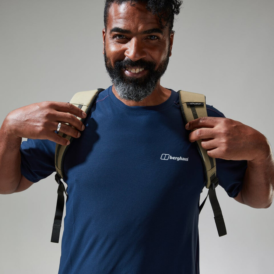 herren 247 tech tee super stretch crew - dark blue berghaus