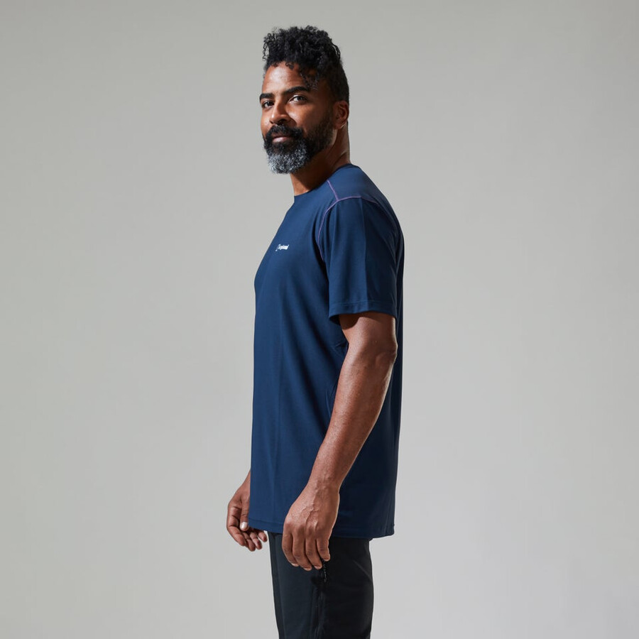 herren 247 tech tee super stretch crew - dark blue berghaus