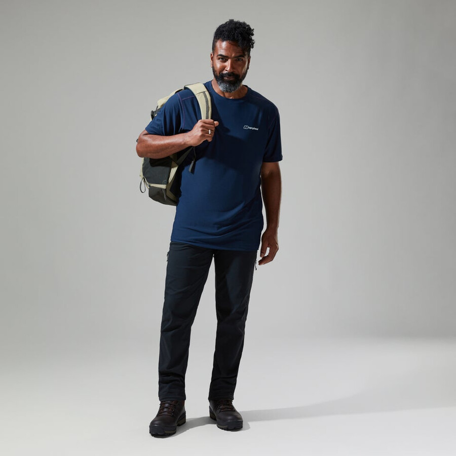 herren 247 tech tee super stretch crew - dark blue berghaus