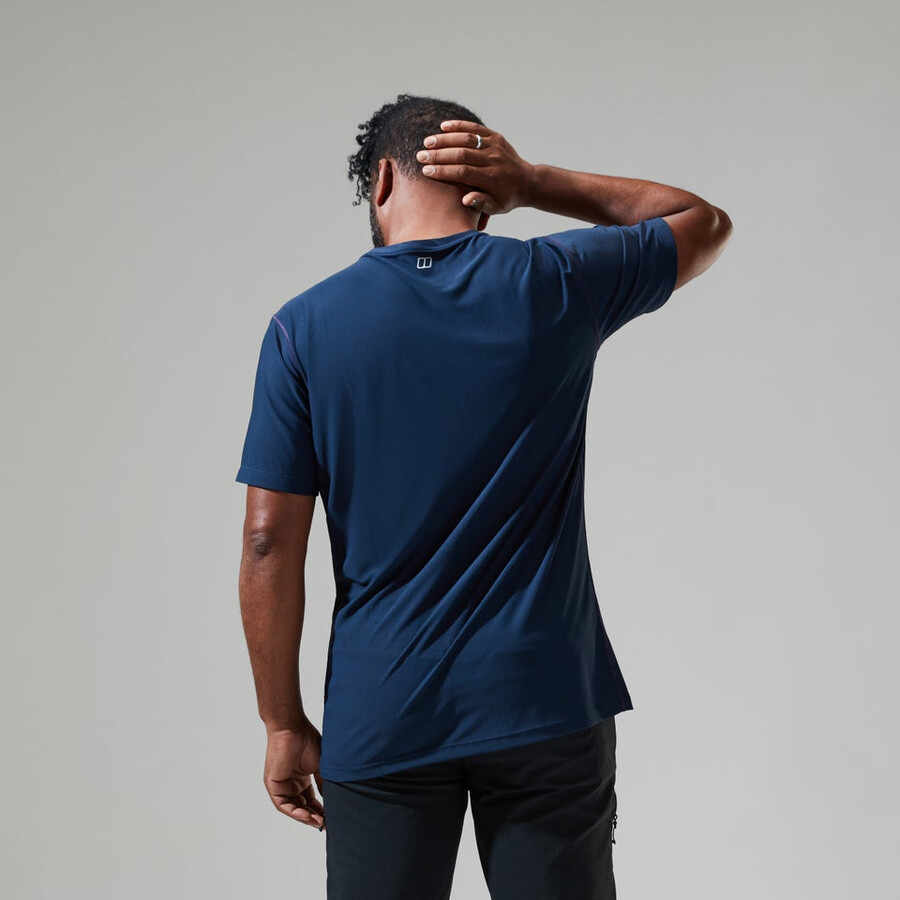 herren 247 tech tee super stretch crew - dark blue berghaus